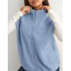 imageTanming Womens Fuzzy Sherpa Fleece Vest Lightweight Cozy Sleeveless Gilet Zip Up Jacket with PocketsBlue