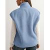 imageTanming Womens Fuzzy Sherpa Fleece Vest Lightweight Cozy Sleeveless Gilet Zip Up Jacket with PocketsBlue
