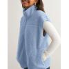 imageTanming Womens Fuzzy Sherpa Fleece Vest Lightweight Cozy Sleeveless Gilet Zip Up Jacket with PocketsBlue