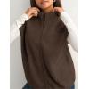 imageTanming Womens Fuzzy Sherpa Fleece Vest Lightweight Cozy Sleeveless Gilet Zip Up Jacket with PocketsBrown