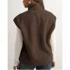 imageTanming Womens Fuzzy Sherpa Fleece Vest Lightweight Cozy Sleeveless Gilet Zip Up Jacket with PocketsBrown
