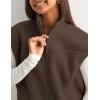 imageTanming Womens Fuzzy Sherpa Fleece Vest Lightweight Cozy Sleeveless Gilet Zip Up Jacket with PocketsBrown