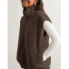 imageTanming Womens Fuzzy Sherpa Fleece Vest Lightweight Cozy Sleeveless Gilet Zip Up Jacket with PocketsBrown