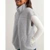 imageTanming Womens Fuzzy Sherpa Fleece Vest Lightweight Cozy Sleeveless Gilet Zip Up Jacket with PocketsGrey