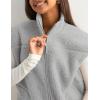 imageTanming Womens Fuzzy Sherpa Fleece Vest Lightweight Cozy Sleeveless Gilet Zip Up Jacket with PocketsGrey