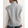 imageTanming Womens Fuzzy Sherpa Fleece Vest Lightweight Cozy Sleeveless Gilet Zip Up Jacket with PocketsGrey