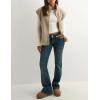 imageTanming Womens Fuzzy Sherpa Fleece Vest Lightweight Cozy Sleeveless Gilet Zip Up Jacket with PocketsKhaki