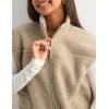 imageTanming Womens Fuzzy Sherpa Fleece Vest Lightweight Cozy Sleeveless Gilet Zip Up Jacket with PocketsKhaki
