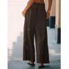 imageTanming Womens Wide Leg Pants Casual Elastic High Waisted Palazzo Pant Loose Cotton Sweatpants with PocketsCoffee