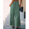 imageTanming Womens Wide Leg Pants Casual Elastic High Waisted Palazzo Pant Loose Cotton Sweatpants with PocketsGreen