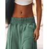 imageTanming Womens Wide Leg Pants Casual Elastic High Waisted Palazzo Pant Loose Cotton Sweatpants with PocketsGreen