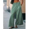 imageTanming Womens Wide Leg Pants Casual Elastic High Waisted Palazzo Pant Loose Cotton Sweatpants with PocketsGreen