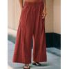 imageTanming Womens Wide Leg Pants Casual Elastic High Waisted Palazzo Pant Loose Cotton Sweatpants with PocketsRust