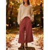 imageTanming Womens Wide Leg Pants Casual Elastic High Waisted Palazzo Pant Loose Cotton Sweatpants with PocketsRust