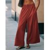 imageTanming Womens Wide Leg Pants Casual Elastic High Waisted Palazzo Pant Loose Cotton Sweatpants with PocketsRust
