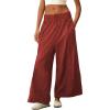 imageTanming Womens Wide Leg Pants Casual Elastic High Waisted Palazzo Pant Loose Cotton Sweatpants with PocketsRust