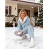 imageTanming Womens Fluffy Pajamas Set Fleece Pullover Pants Plush Loungewear SleepwearBlue