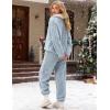 imageTanming Womens Fluffy Pajamas Set Fleece Pullover Pants Plush Loungewear SleepwearBlue