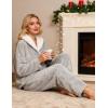 imageTanming Womens Fluffy Pajamas Set Fleece Pullover Pants Plush Loungewear SleepwearGrey