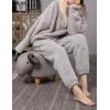 imageTanming Womens Fluffy Pajamas Set Fleece Pullover Pants Plush Loungewear SleepwearGrey