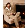 imageTanming Womens Fluffy Pajamas Set Fleece Pullover Pants Plush Loungewear SleepwearKhaki