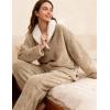 imageTanming Womens Fluffy Pajamas Set Fleece Pullover Pants Plush Loungewear SleepwearKhaki
