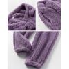 imageTanming Womens Fluffy Pajamas Set Fleece Pullover Pants Plush Loungewear SleepwearPurple