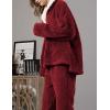 imageTanming Womens Fluffy Pajamas Set Fleece Pullover Pants Plush Loungewear SleepwearRed