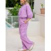imageTanming Womens Gingham Pajama Sets Plaid 2 Piece Lounge Outfits Sleepwear Half Sleeve Long Pant Nightwear Soft Y2K PjsPurple