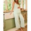 imageTanming Womens Pjs Sets 3 Piece Lounge Sets Striped Wrap Top Camisole Wide Leg Pants Cute Soft Pajama SetGreen