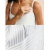 imageTanming Womens Pjs Sets 3 Piece Lounge Sets Striped Wrap Top Camisole Wide Leg Pants Cute Soft Pajama SetLight Blue