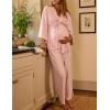 imageTanming Womens Pjs Sets 3 Piece Lounge Sets Striped Wrap Top Camisole Wide Leg Pants Cute Soft Pajama SetPink
