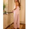 imageTanming Womens Pjs Sets 3 Piece Lounge Sets Striped Wrap Top Camisole Wide Leg Pants Cute Soft Pajama SetPink