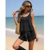 image:imageTanming Womens 2 Piece Outfits Contrast Stitching Matching Sets A Line Tank Tops High Waist Shorts with PocketsBlack