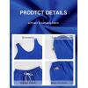 image:imageTanming Womens 2 Piece Outfits Contrast Stitching Matching Sets A Line Tank Tops High Waist Shorts with PocketsKlein Blue