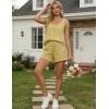 image:imageTanming Womens 2 Piece Outfits Contrast Stitching Matching Sets A Line Tank Tops High Waist Shorts with PocketsYellow
