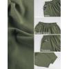 image:imageTanming Womens Barrel Pants High Elastic Waisted Summer Capri Pants Loose Fit Casual Wide Leg TrousersArmy Green