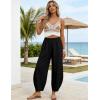 image:imageTanming Womens Barrel Pants High Elastic Waisted Summer Capri Pants Loose Fit Casual Wide Leg TrousersBlack
