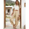 image:imageTanming Womens Barrel Pants High Elastic Waisted Summer Capri Pants Loose Fit Casual Wide Leg TrousersKhaki