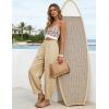image:imageTanming Womens Barrel Pants High Elastic Waisted Summer Capri Pants Loose Fit Casual Wide Leg TrousersKhaki