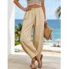 image:imageTanming Womens Barrel Pants High Elastic Waisted Summer Capri Pants Loose Fit Casual Wide Leg TrousersKhaki
