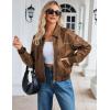 image:imageTanming Womens Leather Jacket Fall Fashion Motorcycle Biker Bomber Jacket Zip Up Winter Coat OuterwearBrown