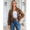 image:imageTanming Womens Leather Jacket Fall Fashion Motorcycle Biker Bomber Jacket Zip Up Winter Coat OuterwearBrown