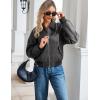 image:imageTanming Womens Leather Jacket Fall Fashion Motorcycle Biker Bomber Jacket Zip Up Winter Coat OuterwearGrey