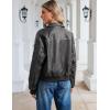 image:imageTanming Womens Leather Jacket Fall Fashion Motorcycle Biker Bomber Jacket Zip Up Winter Coat OuterwearGrey