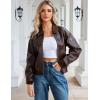 image:imageTanming Womens Leather Jacket Fall Fashion Motorcycle Biker Bomber Jacket Zip Up Winter Coat OuterwearWine Red