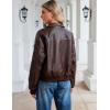image:imageTanming Womens Leather Jacket Fall Fashion Motorcycle Biker Bomber Jacket Zip Up Winter Coat OuterwearWine Red