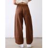 image:imageTanming Womens Linen Pants Casual Capri Baggy Wide Leg Trousers Palazzo Pants Beach Vacation OutfitsBrown