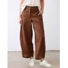 image:imageTanming Womens Linen Pants Casual Capri Baggy Wide Leg Trousers Palazzo Pants Beach Vacation OutfitsBrown
