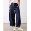 image:imageTanming Womens Linen Pants Casual Capri Baggy Wide Leg Trousers Palazzo Pants Beach Vacation OutfitsNavy